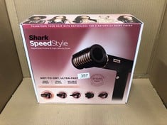 SHARK SPEEDSTYLE IONIC HAIR DRYER & STYLER WITH RAPID GLOSS FINISH WITH STORAGE BAG & HAIR CLIPS, 5 STYLERS, FOR ALL HAIR TYPES, ULTRA FAST DRYING, SMOOTHS FLYAWAYS, NO HEAT DAMAGE, BLACK/COPPER.: LO