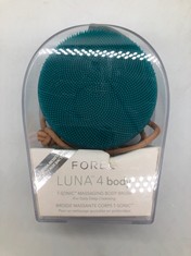 FOREO LUNA 4 BODY EVERGREEN - MASSAGE BODY BRUSH - WHOLE BODY CLEANSER & EXFOLIATOR - EXFOLIATING BODY SCRUBBER - FOR LYMPHATIC DRAINAGE & INGROWN HAIR TREATMENT - 100% WATERPROOF - USB-RECHARGEABLE.