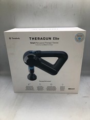 THERAGUN ELITE - HANDHELD ELECTRIC MASSAGE GUN - BLUETOOTH ENABLED PERCUSSION THERAPY DEVICE FOR ATHLETES - POWERFUL DEEP TISSUE MUSCLE MASSAGER WITH QUIET FORCE TECHNOLOGY - 4TH GENERATION - BLACK.: