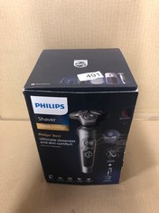 PHILIPS SHAVER SERIES 9000 PRESTIGE WET & DRY ELECTRIC SHAVER LIFT & CUT SHAVING SYSTEM SKIN IQ TECHNOLOGY, BEARD STYLER, NOSE TRIMMER, QI CHARGING PAD, MODEL SP9885/35 BRIGHT CHROME BRUSHED.: LOCATI