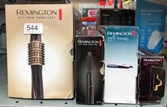 QUANTITY OF ITEMS TO INCLUDE REMINGTON BLOW & DRY CARING AIR STYLER HOT BRUSH FOR ALL HAIR LENGTHS, WITH 6 STYLING ATTACHMENTS - 25MM, 38MM & 50MM ROUND BRUSH, CONCENTRATOR, PADDLE BRUSH & ROOT BOOST