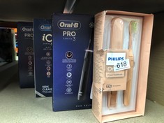 QUANTITY OF ITEMS TO INCLUDE PHILIPS ONE RECHARGEABLE TOOTHBRUSH - ELECTRIC TOOTHBRUSH IN SHIMMER (MODEL HY 1200/25): LOCATION - D RACK