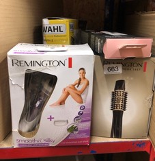 QUANTITY OF ITEMS TO INCLUDE REMINGTON CORDLESS ELECTRIC LADY SHAVER FOR WOMEN (RECHARGEABLE, 30 MINUTE USAGE, WET & DRY, SHOWERPROOF, MOISTURISING STRIP WITH ALOE VERA, BIKINI ATTACHMENT, STORAGE PO