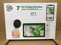 LEAPFROG LF3917HD SMART WIFI VIDEO BABY MONITOR WITH CAMERA & AUDIO,REMOTE CAMERA PAN-TILT-ZOOM,7" HD 720P DISPLAY,110 WIDE-ANGLE VIEW,COLOR NIGHT VISION,ADAPTIVE TOUCH COLOR NIGHT LIGHT,TWO WAY TALK