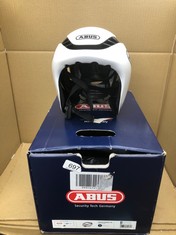 ABUS GAMECHANGER TRI BIKE HELMET - FOR TRIATHLETES AND ROAD CYCLISTS - AERODYNAMICS FOR BEST TIMES - FOR MEN AND WOMEN - WHITE, SIZE S.: LOCATION - E RACK