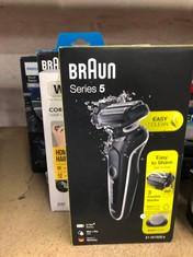 QUANTITY OF ITEMS TO INCLUDE BRAUN SERIES 5 51-W1600S ELECTRIC SHAVER FOR MEN, ELECTRIC RAZOR FOR MEN WITH EASYCLICK BODY GROOMER ATTACHMENT, EASYCLEAN, WET & DRY, RECHARGEABLE, CORDLESS FOIL RAZOR,