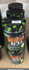 6 X GRENADE DEFEND BCAA POWDER, GREEN APPLE, 390 G (7 G BCAAS PER SERVING - 30 SERVINGS PER TUB).: LOCATION - SIDE RACKS