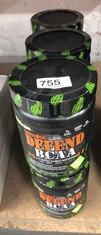 6 X GRENADE DEFEND BCAA POWDER, GREEN APPLE, 390 G (7 G BCAAS PER SERVING - 30 SERVINGS PER TUB).: LOCATION - SIDE RACKS