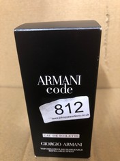 GIORGIO ARMANI CODE EAU DE TOILETTE SPRAY - 75ML.: LOCATION - BACK TABLES