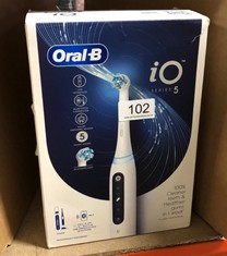 ORAL-B IO5 ELECTRIC TOOTHBRUSH FOR ADULTS, 1 TOOTHBRUSH HEAD & TRAVEL CASE, 5 MODES WITH TEETH WHITENING, UK 2 PIN PLUG, WHITE.: LOCATION - A