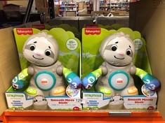 4 X FISHER-PRICE LINKIMALS BABY LEARNING TOY WITH LIGHTS MUSIC AND MOTION, SMOOTH MOVES SLOTH, UK ENGLISH VERSION, GHR18: LOCATION - B