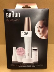 BRAUN FACESPA PRO 912 FACE EPILATOR WHITE/BRONZE – 3-IN-1 FACIAL PILATOR, CLEANING AND FIRMING SYSTEM FOR SALON BEAUTY AT HOME WITH 3 EXTRAS.: LOCATION - B