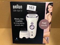 BRAUN SILK-ÉPIL 9 EPILATOR FOR WOMEN, FOR LONG-LASTING HAIR REMOVAL WITH 40 TWEEZERS, ELECTRIC SHAVER & TRIMMER, COOLING GLOVE, WET & DRY, 100% WATERPROOF, 9-710, WHITE.: LOCATION - B