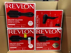 QUANTITY OF HEALTH & BEAUTY ITEMS TO INCLUDE REVLON ONE-STEP HAIR DRYER AND VOLUMISER FOR MID TO LONG HAIR (ONE-STEP, 2-IN-1 STYLING TOOL, IONIC AND CERAMIC TECHNOLOGY, UNIQUE OVAL DESIGN) RVDR5222: