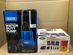 QUANTITY OF OUTDOOR & GARDEN ITEMS TO INCLUDE DRAPER 36327 SUBMERSIBLE CLEAN WATER BUTT PUMP WITH FLOAT SWITCH, 40L/MIN, 350W: LOCATION - C