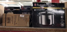 QUANTITY OF KITCHEN & APPLIANCES ITEMS TO INCLUDE RUSSELL HOBBS ELECTRIC RICE COOKER & STEAMER - 1.8L (10 CUP) KEEP WARM FUNCTION, REMOVABLE NON STICK BOWL, EASY TO CLEAN, STEAMER BASKET, MEASURING C