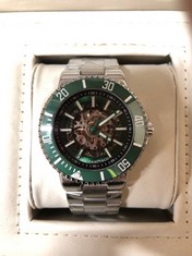 MENS DESCHAMPS & CO AUTOMATIC WATCH - SKELETON DIAL -CERAMIC BEZEL - STAINLESS STEEL STRAP - RRP £850:: LOCATION - D