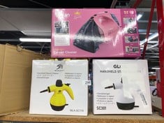 QUANTITY OF KITCHEN & APPLIANCES ITEMS TO INCLUDE SWAN LYNSEY TV’S QUEEN OF CLEAN HANDHELD CARPET CLEANER IN PINK, EASY TO USE, LARGE CAPACITY WATER TANK, 500W MAX POWER, 5M CORD LENGTH, SC18410QOCN: