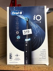 ORAL-B IO5 ELECTRIC TOOTHBRUSH FOR ADULTS, 1 TOOTHBRUSH HEAD & TRAVEL CASE, 5 MODES WITH TEETH WHITENING, UK 2 PIN PLUG, BLACK.: LOCATION - D