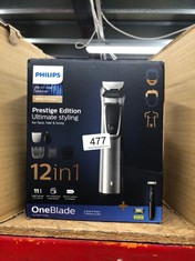 PHILIPS MULTIGOOM SERIES 9000 WITH ONEBLADE - FACE AND BODY HAIR SHAVER AND TRIMMER (MODEL MG9710/93).: LOCATION - E