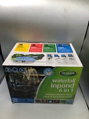 BLAGDON INPOND 6-IN-1 9000 EASY CARE CLEAN POND SOLUTION, 49.5W POND PUMP & FILTER WITH UV CLARIFIER FOR ALGAE CONTROL AND CLEAR WATER, LED LIGHT, 4 FOUNTAIN HEADS, FOR PONDS UP TO 9,000L, GREEN.: LO