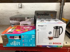 QUANTITY OF KITCHEN & APPLIANCES ITEMS TO INCLUDE BOSCH DESIGNLINE TWK3P420GB STAINLESS STEEL CORDLESS KETTLE, 1.7 LITRES, 3000W - SILVER & BLACK: LOCATION - G