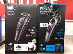 BRAUN BEARD TRIMMER SERIES 5 HAIR CLIPPERS, 40 LENGTH SETTINGS, RECHARGEABLE 100-MIN CORDLESS RUNTIME & WATERPROOF, GIFTS FOR MEN, BT5440, SILVER, BLACK + BRAUN PROFESSIONAL BEARD TRIMMER SERIES 7 :