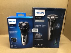 PHILIPS SHAVER SERIES 5000 - WET & DRY MENS ELECTRIC SHAVER WITH SKINIQ TECHNOLOGY, POP-UP TRIMMER, TRAVEL CASE, QUICK CLEAN POD AND QUICK CLEAN CARTRIDGE (MODEL S5898/50) + PHILIPS 3000 SERIES SHAVE