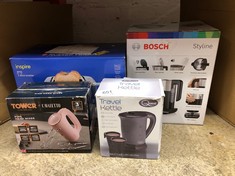 QUANTITY OF KITCHEN & APPLIANCES ITEMS TO INCLUDE BOSCH STYLINE TWK8633GB VARIABLE TEMPERATURE CORDLESS KETTLE, 1.5 LITRES, 3000W - BLACK: LOCATION - G