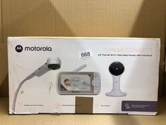 MOTOROLA NURSERY VM65X CONNECT - HALO VIDEO BABY MONITOR WITH CRIB HOLDER - 5 INCH PARENT UNIT AND WIFI APP - FLEXIBLE MAGNETIC CAMERA MOUNT, WHITE.: LOCATION - G