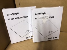 20 X ACCUWEIGHT GLASS KITCHEN SCALE MODEL IC201: LOCATION - SIDE TABLES