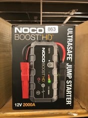 NOCO BOOST HD GB70 2000A ULTRASAFE CAR JUMP STARTER, JUMP STARTER POWER PACK, 12V BATTERY BOOSTER, PORTABLE POWERBANK CHARGER, AND JUMP LEADS FOR UP TO 8.0-LITER PETROL AND 6.0-LITER DIESEL ENGINES.: