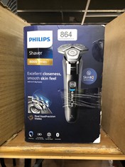 PHILIPS SHAVER SERIES 8000 - WET & DRY ELECTRIC SHAVER WITH SKINIQ TECHNOLOGY IN DARK CHROME WITH 1 X POP-UP TRIMMER, CHARGING STAND, P-CAP, CLEANING BRUSH AND NOSE TRIMMER (MODEL S8697/23).: LOCATIO