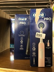 QUANTITY OF HEALTH & BEAUTY ITEMS TO INCLUDE ORAL-B VITALITY PRO 2X ELECTRIC TOOTHBRUSHES FOR ADULTS, 2 TOOTHBRUSH HEADS, 3 BRUSHING MODES INCLUDING SENSITIVE PLUS, 2 PIN UK PLUG, BLACK & LILAC: LOCA