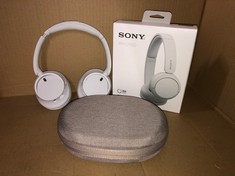 QUANTITY OF TV & AUDIO ITEMS TO INCLUDE SONY WH-CH520 WIRELESS BLUETOOTH HEADPHONES - UP TO 50 HOURS BATTERY LIFE WITH QUICK CHARGE, ON-EAR STYLE - WHITE: LOCATION - BACK TABLES