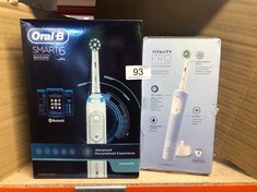 ORAL-B VITALITY PRO ELECTRIC TOOTHBRUSHES ADULTS, MOTHERS DAY GIFTS FOR HER / HIM, 1 HANDLE, 2 TOOTHBRUSH HEADS, 3 BRUSHING MODES INCLUDING SENSITIVE PLUS, 2 PIN UK PLUG, BLUE + ORAL-B SMART 6 6000N