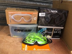 QUANTITY OF SPORTS & EXERCISE ITEMS TO INCLUDE ARENA KIDS GOGGLES THE ONE MASK JUNIOR, CLEAR-WHITE-LIGHTBLUE: LOCATION - SHUTTER TABLES