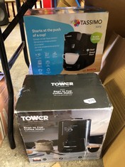 QUANTITY OF  ITEMS TO INCLUDE TOWER T13005 FILTER COFFEE MACHINE WITH BUILT IN COFFEE GRINDER, COARSE AND FINE GRINDING OPTIONS, BEAN TO CUP, 0.6 LITRE, 900 W, BLACK: LOCATION - SHUTTER TABLES