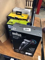 QUANTITY OF  ITEMS TO INCLUDE BRAUN MEN'S BEARD TRIMMER SERIES 9 BT9441, TRIMMER WITH BARBER TOOLS AND 180-MIN RUNTIME: LOCATION - SHUTTER TABLES