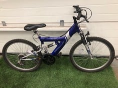 APOLLO EXCEL DUAL SUSPENSION MOUNTAIN BIKE, 14” FRAME, 24” WHEELS, 15 SPEED GRIP SHIFT GEARS: LOCATION - MIDDLE FLOOR(COLLECTION OR OPTIONAL DELIVERY AVAILABLE)