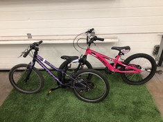 NITRO BMX, 12” FRAME, 20” WHEELS, SINGLE SPEED + CARRERA SUNARA KIDS MOUNTAIN BIKE, 10” ALUMINUM FRAME, 20” WHEELS C6 SPEED SHIMANO REVO SHIFT GEARS : LOCATION - MIDDLE FLOOR(COLLECTION OR OPTIONAL D