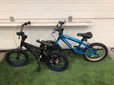 KIDS BATMAN BIKE, SMALL FRAME, 14” WHEELS, SINGLE SPEED, AGE 3 +  RIDGEBACK MX15 KIDS BIKE, SMALL ALUMINUM FRAME, 16” WHEELS, SINGLE SPEED, AGE 3+ : LOCATION - MIDDLE FLOOR(COLLECTION OR OPTIONAL DEL