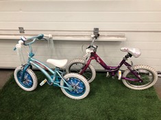 KIDS DISNEY FROZEN 2 BIKE, 16” FRAME, 16” WHEELS, SINGLE SPEED + STARZ GIRLS BIKE, 9” FRAME, 16” WHEELS, SINGLE SPEED, AGE 4+ : LOCATION - MIDDLE FLOOR(COLLECTION OR OPTIONAL DELIVERY AVAILABLE)