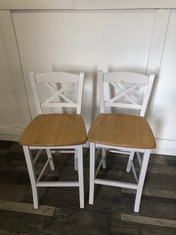 CLAYTON STOOL BEECH/CREAM 2PCS RRP £199: LOCATION - FRONT FLOOR(COLLECTION OR OPTIONAL DELIVERY AVAILABLE)