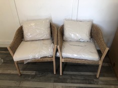 JOHN LEWIS BURFORD RATTAN ARMCHAIR X 2 RRP £1198: LOCATION - FRONT FLOOR(COLLECTION OR OPTIONAL DELIVERY AVAILABLE)