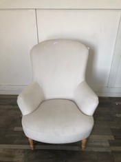 FIRESIDE ARMCHAIR OFFWHITE/CREAM RRP £699: LOCATION - FRONT FLOOR(COLLECTION OR OPTIONAL DELIVERY AVAILABLE)