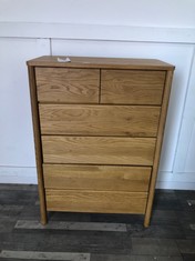 SPINDLE 6 DRAWER CHEST OF DRAWERS RRP £549: LOCATION - MIDDLE FLOOR (COLLECTION OR OPTIONAL DELIVERY AVAILABLE)