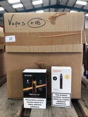 QUANTIRY OF ASSORTED VAPES TO INCLUDE SMOK RPM C KIT PINK YELLOW VAPE 18+ ID MAY BE REQUIRED - COLLECTION ONLY - LOCATION RIGHT RACK