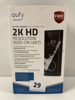 EUFY SECURITY 2K HD RESOLUTION BATTERY POWERED VIDEO DOORBELL