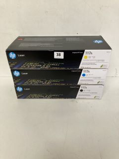 3 X HP LASER ORIGINAL TONER INK TO INCLUDE 117A